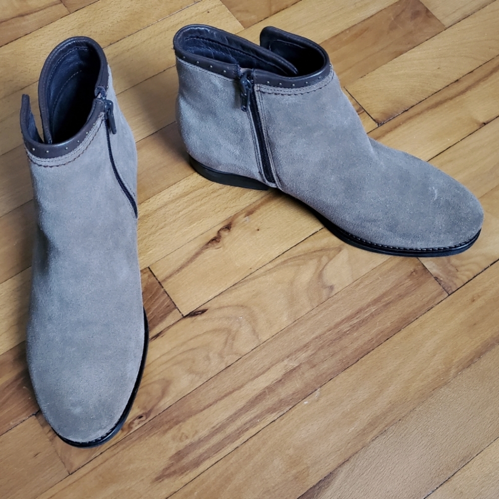Bos. & Co Ribos Taupe Suede Ankle Boots, EU 41